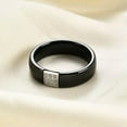 thumbnail image 2 of 6mm Black Ceramic Round AAA White CZ Band Women's Wedding Fashion Ring Size 6-10, 2 of 5