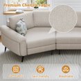 thumbnail image 5 of 3-Seater Modular Sectional Curved Sofa Couch, 111" Upholstered Modern Chenille Lounge Couch with 2 Printed Pillows and Curved Seat for Bedroom Apartment Left Hand Facing(Beige), 5 of 7