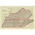 thumbnail image 3 of Mitchell 14x11 Black Modern Framed Museum Art Print Titled - Kentucky, Tennessee Counties - Mitchell 1879, 3 of 5