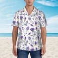thumbnail image 5 of Uemuo Lavender Bicycle Printed Regular Fit Short Sleeve Casual Hawaiian Shirt for Men,Aloha shirt,Tropical shirt,Floral print shirt,Vacation Beach shirt-Small, 5 of 9