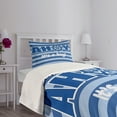 thumbnail image 3 of Ambesonne Reveal Party Quilted Bedspread Set 2 Pcs, Marine Stripes Modern, Twin Size, Pale Blue White and Blue, 3 of 5