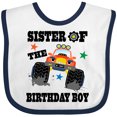 thumbnail image 3 of Inktastic Sister of the Birthday Boy Girls Baby Bib, 3 of 4