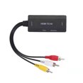 thumbnail image 3 of Convertidor Irfora Adaptador HD a RCA 1080P HD a L / R CVBS Convertidor HD a AV Video Adaptador de audio Soporte NTSC PAL Salida de sincronización Audio y video, Negro Irfora Convertidor, 3 of 6