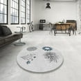 thumbnail image 3 of Ahgly Company Indoor Round Patterned Off-White Novelty Area Rugs, 6' Round, 3 of 6