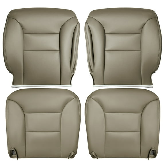 Molaner Front Car Seat Covers for Driver and Passenger Bottom Seats Brown Leather Replacement for Chevrolet Suburban Silverado Tahoe 1995-1999