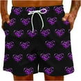 thumbnail image 6 of Penkiiy Men Drawstring Valentine's Day Love Print Beach Casual Trouser Shorts Pant 3XL Black, 6 of 9