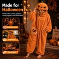 thumbnail image 2 of Pumpkin Onesie Unisex Onesie for Women Men Halloween Costume Jumpsuit Halloween Hooded One Piece Cosplay Suit, 2 of 5