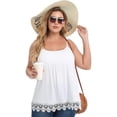 thumbnail image 5 of MANIFIQUE Summer Tank Tops with Built in Bra Cup for Women Loose Fit Pleated Lace Hem Flowy, 5 of 6