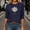 Navy, variant on Dolkfu Crew Neck Tops for Women Trendy Green Pull-on 3/4 Sleeve Minimalist T-Shirts Printed Floral Casual Tops Army Green,L
