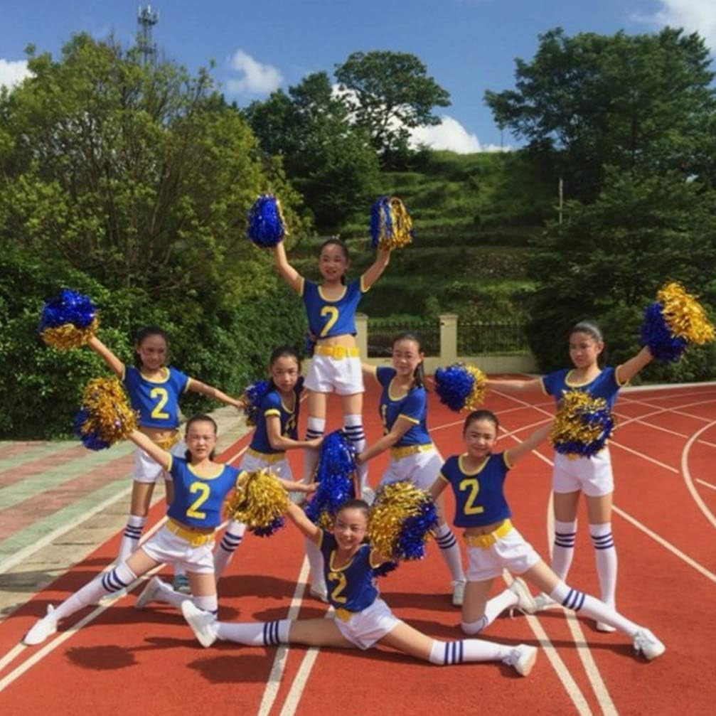 LINLIN 5 Pairs Cheerleading Pom Poms Hand Flowers Cheerleader Pompoms Cheering Hand Flowers for Sports Meeting Cheers Ball Game Dance Fancy Dress Night Party Assorted Color