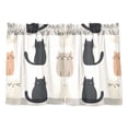 thumbnail image 7 of Yayeee Kitchen Curtains Tier Pair Light Filtering 27"x36" Rod Pocket Short Cafe Window Panel, Cute Cartoon Cats, 7 of 7