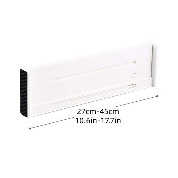 HOARBOEG Adjustable Drawer Divider Organizer, 14.6-25.6in Expandable Drawer Partition, Plastic Telescopic Divider for Drawer Organization in Bedroom, Bathroom, Office