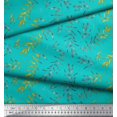 thumbnail image 2 of Soimoi Green Poly Georgette Fabric Flower Leaves Printed Craft Fabric by the Yard 42 Inch Wide, 2 of 2