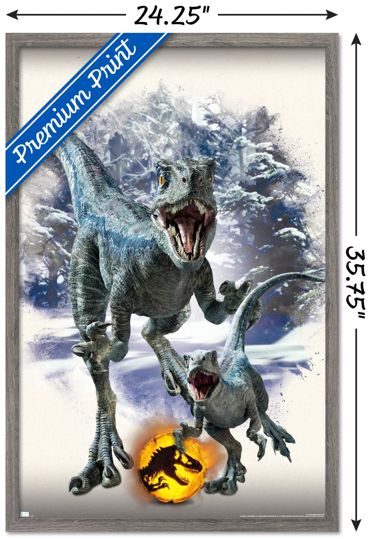Jurassic World: Dominion - Blue and Beta Focal Wall Poster, 22.375" x 34" Framed