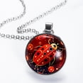 thumbnail image 2 of Seven Starred Iadybird Women's Circular Glass Pendant Necklace - Elegant Jewelry for Women, 2 of 5