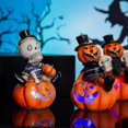 thumbnail image 5 of Lámpara de calavera de calabaza colorida de Halloween, accesorios espeluznantes de calavera iluminados para decoración de Halloween, calavera, 5 of 5