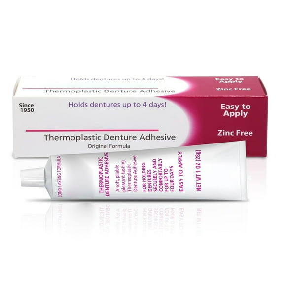 Thermoplastic Denture Refiller -Cushion Grip 1 Oz, Tightens and Refits Loose Upper/Lower Dentures & Partials, Non-Glue Soft Reliner