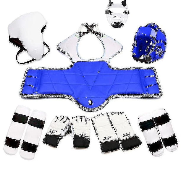 Conjunto de cinco piezas de Taekwondo, equipo Protector de Taekwondo, casco, armadura, guante de boxeo, equipo de Taekwondo, Protector de cabeza 3