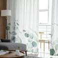 thumbnail image 4 of Sheer Curtains 108 inches Long, Eucalyptus Leaves Green Plant Farmhouse Countryside Style Sheer Window Curtains Rod Pocket Voile Drapes for Bedroom Living Room, 52"W x 108"L 2 Panels, 4 of 7