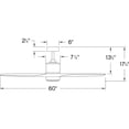 thumbnail image 2 of 900760FGT-LWD Hinkley Lighting Hover - 60 Inch 3 Blade Ceiling Fan with Light Kit-Graphite Finish-Driftwood Blade Color, 2 of 13