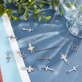 thumbnail image 4 of 80 piezas de dijes de eslabón en 4 estilos, conectores de estilo tibetano de aleación de plata, colgantes de crucifijo de metal para manualidades, pulseras, collares y joyería., 4 of 5