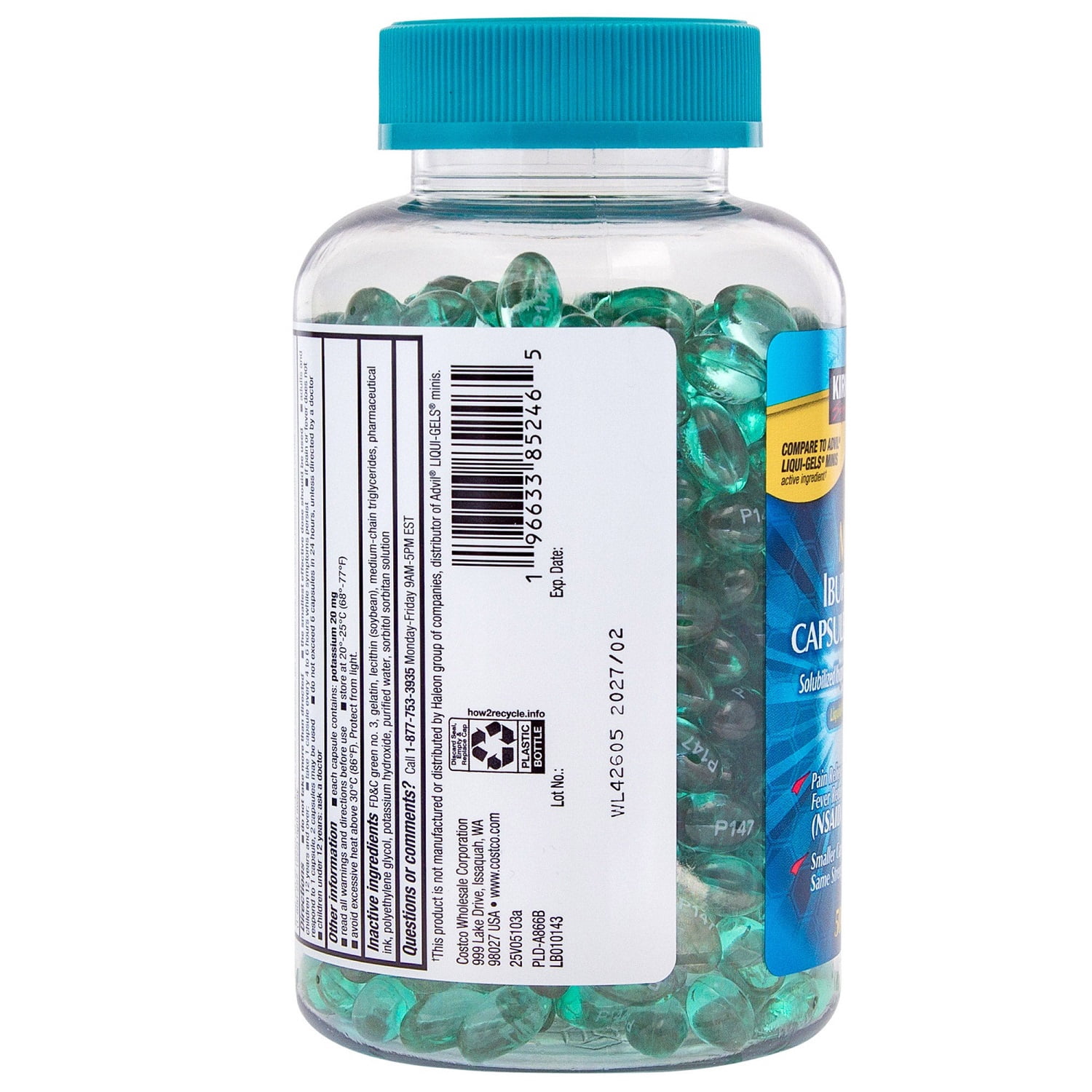 Kirkland Signature Ibuprofen Softgel, 200 mg. (500 Count)