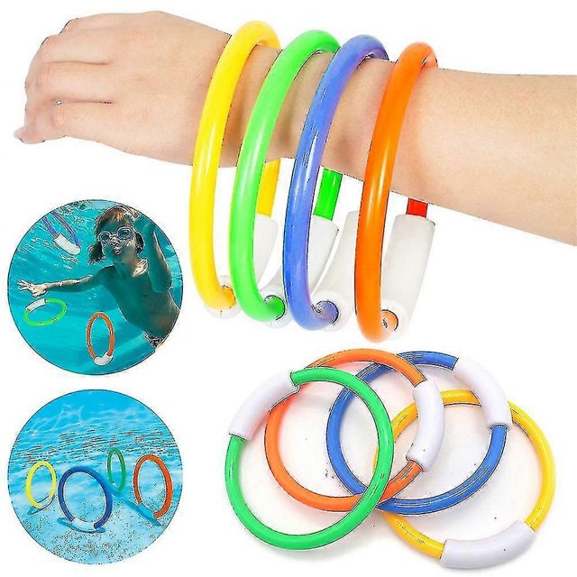 4 Pack Underwater Pool Toys, Training Pool Diving Rings Swim Toys Dive Rings Diving Toys Kids Pool Toys For Fun Water Toys Games