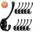 thumbnail image 2 of Black Wall-Mounted Hooks for Coats, Towels, and Accessories - Set of 10 for Kitchen or Bathroom Use, 2 of 5