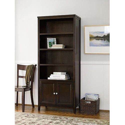 Canopy Tall 4Shelf Bookcase with Doors, Multiple Finishes Walmart