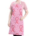 thumbnail image 5 of Pink Breast Cancer Ribbon Floral Apron-Garden Aprons for Women with Pockets-Cotton Linen Waterproof Kitchen Cooking Gardening Aprons Adjustable for Kitchen,Cooking,BBQ and Salon 32"x27", 5 of 7