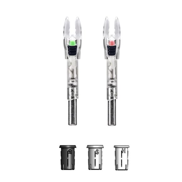 Nockturnal Lighted Nocks Nockturnal Shift Universal Size - Strobing Red & Green Lighted Nock 2-Pack, One Size, (NT-812)