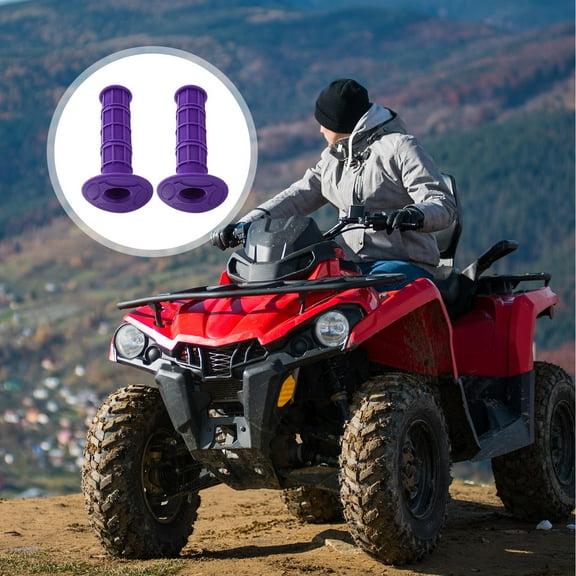 CIMAXIC 2Pcs Purple Cylindrical ATV Hand Grips for Off-road Riding 12.0.0X6.00X6.00CM