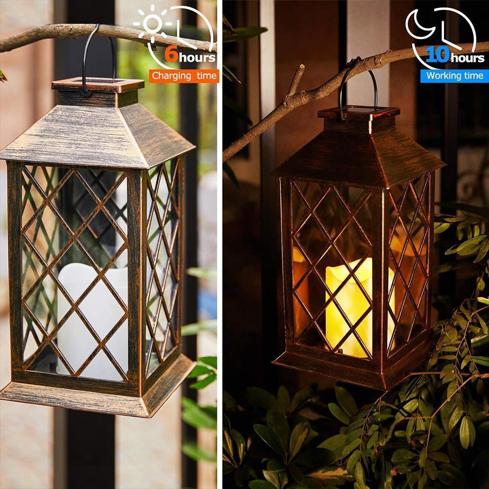 Outdoor Solar Lantern Hanging Light LED Yard Garden Lamp Waterproof W5Y1 