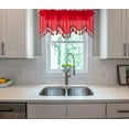 thumbnail image 4 of 1-Piece Wave Valance with Bead-Trim Tassels, Semi-Sheer Light-Filtering, Rod Pocket, Tailored for Kitchen and Living Room Décor Red Color, 52" Wide x 18" Length.", 4 of 5