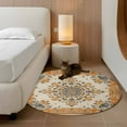 thumbnail image 3 of Burnt Orange Boho Round Rug 3.3ft Washable Circle Entryway Rugs Non Slip Southwestern Ethnic Geometric Area Rug Indoor Floor Carpet for Bedroom Kitchen Living Room Home Office Dining Room Nursery, 3 of 8