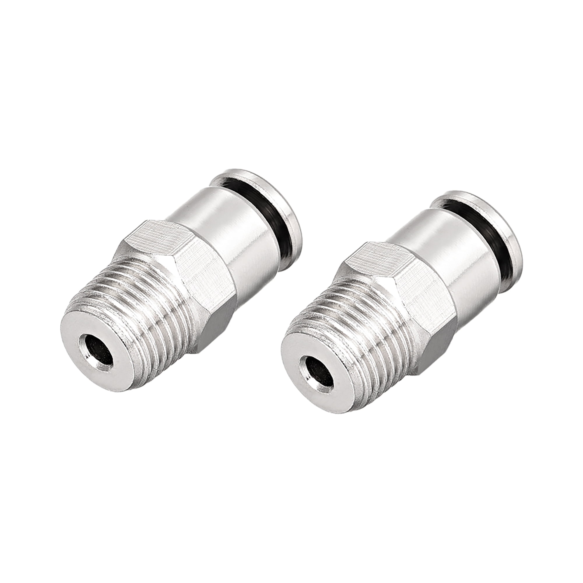 4mm Tube to 1/8NPT Push Lock Fittings,Brass Nickel Plated Extended Air