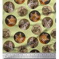 thumbnail image 1 of Soimoi Rayon Fabric Cat Face Animal Fabric Prints by Yard 56 Inch Wide, 1 of 3