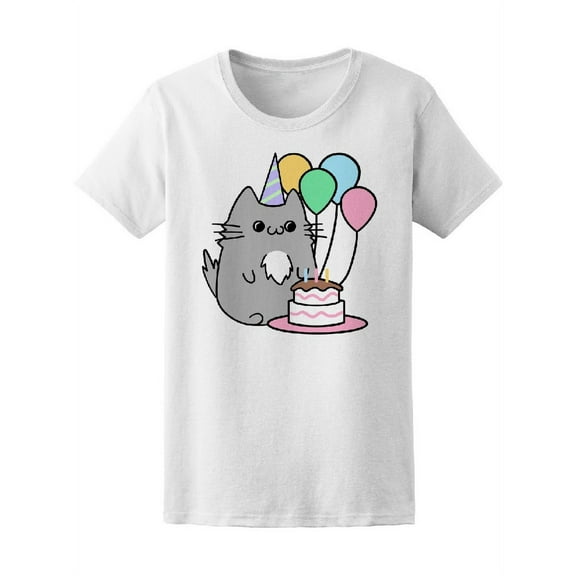 Cute Cat Happy Birthday Tee Women's -Image by Shutterstock