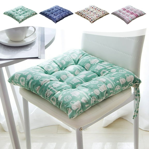 TTJ Floral Upholstered Chair Mat Thickened Non Slip Dining Chair Cushion Floor Pad Breathable Washable Soft Seat Mat For Kitchen Patio Office Seating