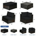 thumbnail image 6 of Costway 6PCS Outdoor Patio Rattan Furniture Set Cushioned Sectional Sofa Black, 6 of 10