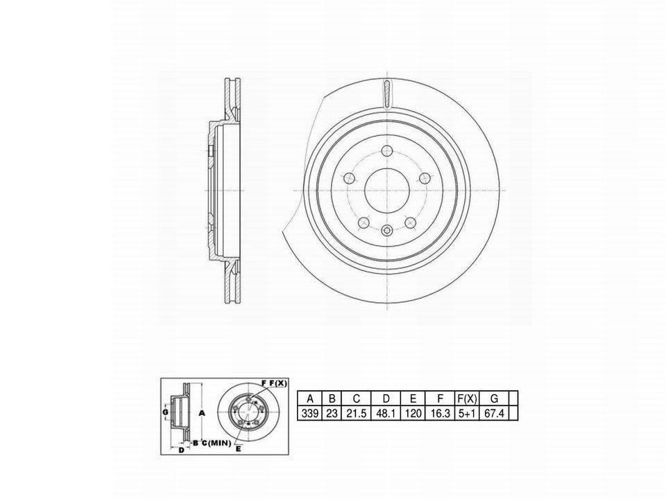 Winstop Brake Rotor, Rear WS247883, Cadillac CTS 2014-2008