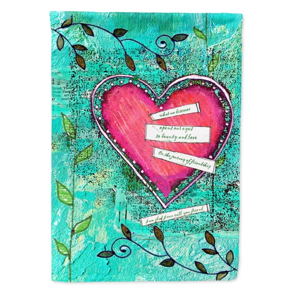 Carolines Treasures PJC1044CHF Heartfelt Wish Valentines Day Flag Canvas House Size  Large multicolor