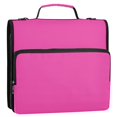 thumbnail image 2 of Haosy 3 Ring Zipper Binder with Shoulder Strap Waterproof Trapper Keeper 2 Inch D-Ring 500 Sheets Capacity, Bright Rose, 2 of 8