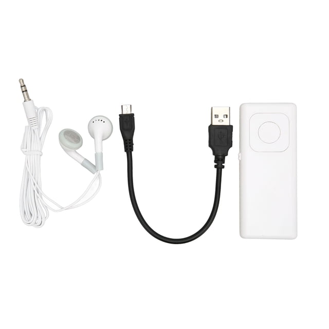 Reproductor MP3 sin pérdida de sonido, compatible con tarjeta de memoria de 64 GB, reproductor de música portátil pequeño para estudiantes, viajes y trabajo, color blanco.