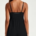 thumbnail image 4 of FchengtaiS Womens Summer Sleeveless Rompers Square Neck Spaghetti Strap Short Jumpsuits Beach Vacation Clothes with Pockets, 4 of 7