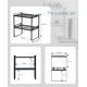 thumbnail image 3 of Paquete de 2 estantes para armario de cocina, organizador de mostrador, despensa, almacenamiento, baño, dormitorio, mesa de oficina, escritorio, ahorro de espacio, marco de acero, apilable,, 3 of 5