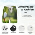 thumbnail image 3 of Lsque Balle de golf Perchée sur un tee Motif Maillots de Bain pour Hommes - Maillot de Bain avec Doublure de Compression - Shorts de Bain de Plage - (P-3TG) - Extensible Séchage Rapide - Grand, 3 of 6