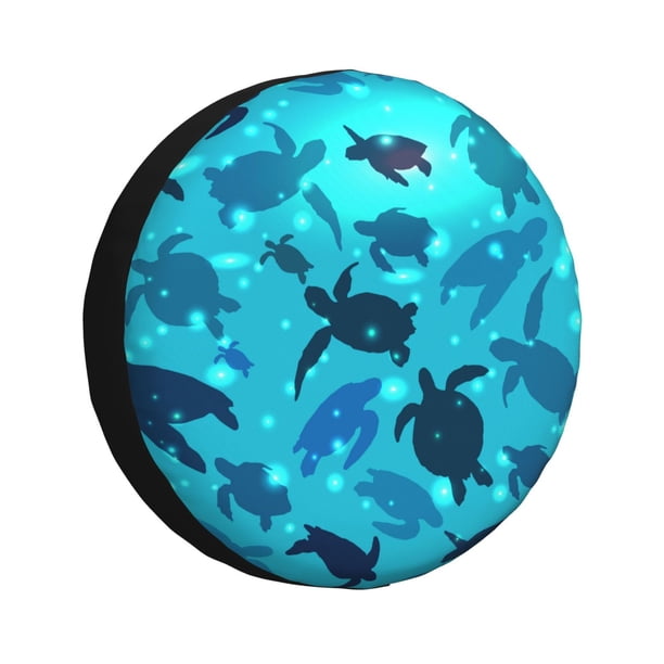 Fotbe World Turtle Day Funda de Llanta de Repuesto con Estampado, Engrosada, Ajuste Universal para Jeep, Remolque, RV, SUV, Camión-16 inch