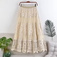 thumbnail image 2 of DHFJKG Women Crochet Midi Skirt Hallow Out Bohemian Style Flowy A Line Skirts Beach Vacation Trendy Skirt, 2 of 3