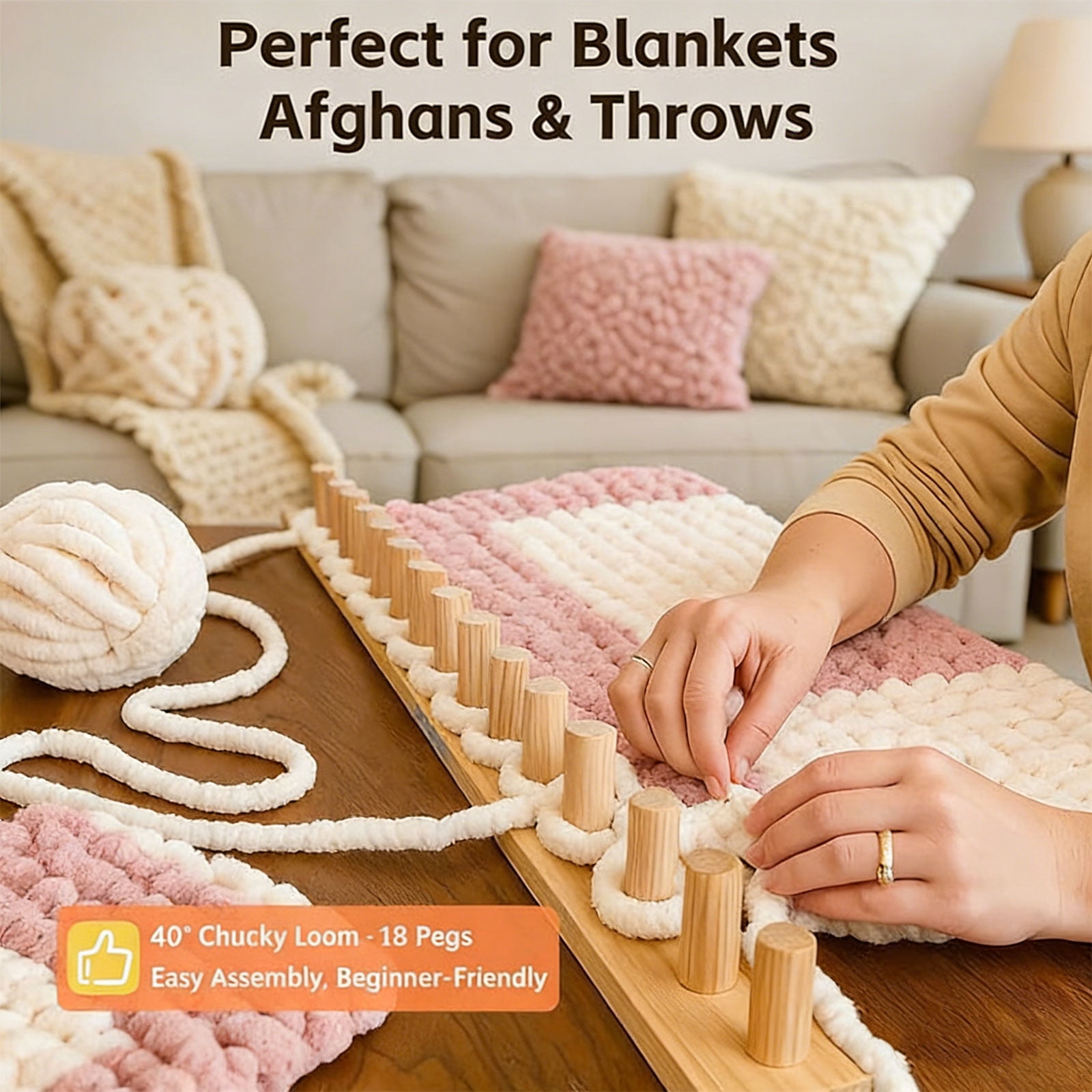 Knitting Machine Knitting For Adult Beginner Weaving Blankets Bedspreads Shawls Sweaters and Yarn Craft Project